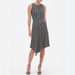 Banana Republic Black and White Asymmetrical‎ Dress